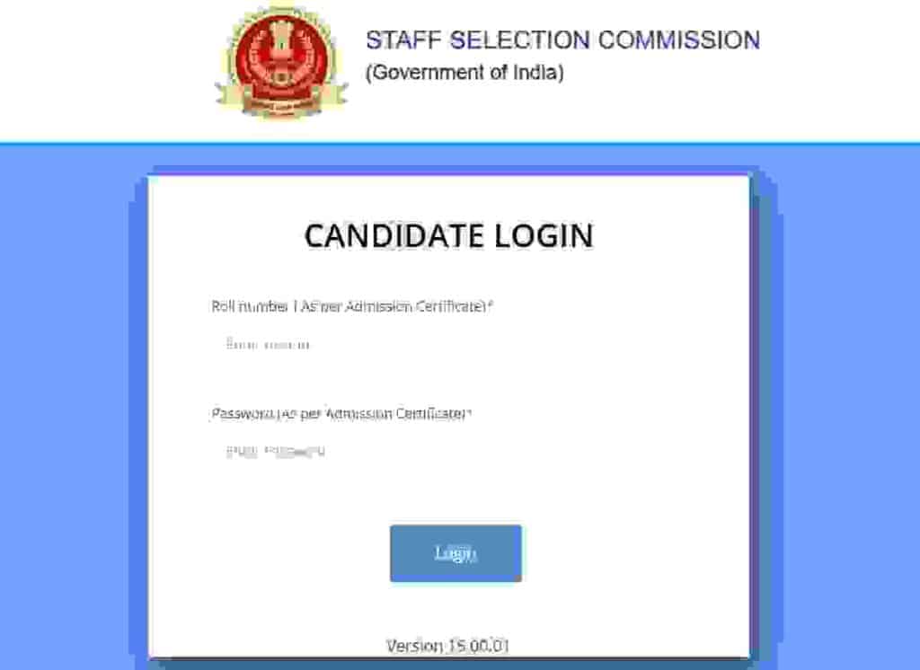 CANDIDATE LOGIN For SSC CGL