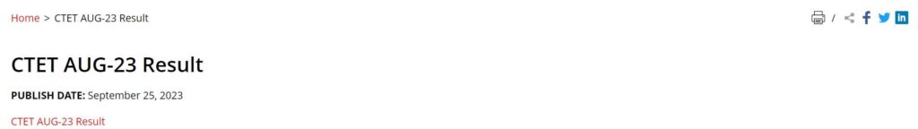 CTET Result 2023