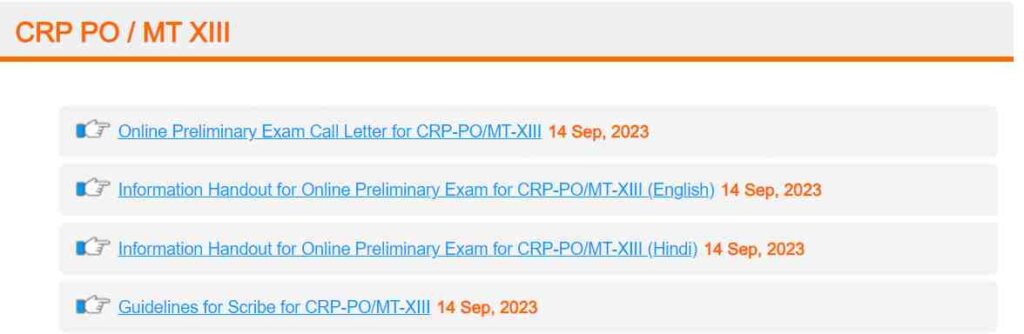 IBPS PO Admit Card 2023
