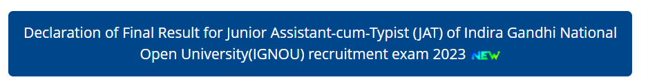 IGNOU JAT Final Result 2023