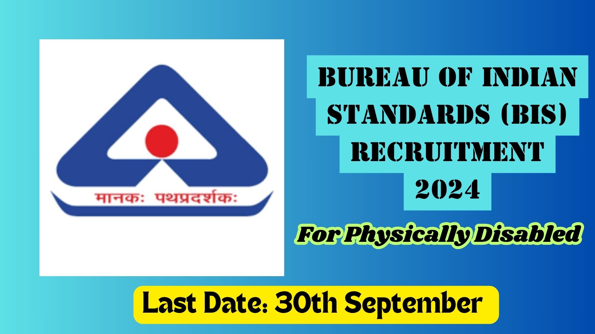 BIS Recruitment 2024 for Physically Disabled Candidates